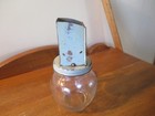 Vintage 1950 s  Anchor Hocking Floral Tin Top Nut Chopper