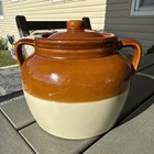 Vintage Authentic Boston Bean Pot Stoneware 4 Qt W lid The Pot Shop Never Used