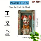 Vintage Tin Metal Sign Circus Clown Aluminum Wall Art Decor 8x12