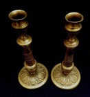 Antique French Bronze Brass Candlesticks Candle Holders Restoration C 1830