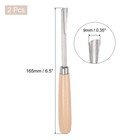 9mm Tip 6 5  Length Carbon Steel Straight Half-round Wood Carving Chisels 2pcs