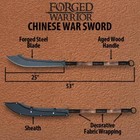 Forged Warrior Chinese War Sword   1 2  Thick Steel Blade   Includes Sheath