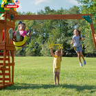 Kids Cedar Wood Swing Set Outdoor Playground Slide Ladder Playhouse Fast Shippin