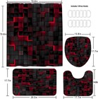 4pcs Shower Curtain Set Black 3d Cubes Shower Curtain Set Modern Bathroom Set   