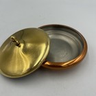 Vintage Daalderop Tiel Holland Copper   Brass Lidded Dish 5  Marked