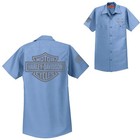 Red Kap Mechanic Shirt Harley Davidson Biker Motorcycle Embroidered Automotive