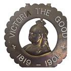 Antique Queen Victoria The Good 1901 Horse Brass Medallion Royal Memorabilia