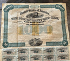 Boston Hartford Erie Rail Road Co  1000 Bond Cert 60 Payment Coupons   8019 1880