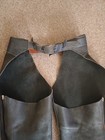 Black Leather Equestrian Half Chaps Gaiters W  Side Zipper   Buckle Strap