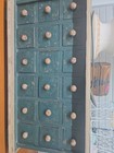 Antique Apothecary Drawer Wood Cabinet Chest Jewelry Box Tool Box Green Vintage