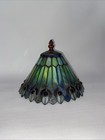 Vintage Meyda Tiffany Style Stained Glass Lamp Shade Peacock Blue 8    Small Sfb