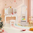 Kids Vanity Set Princess Makeup Dressing Table   Chair Set W  Jewelry Armoire