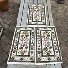 Parisian Prints 100  Linen Dish Tea Towel Pennsylvania Dutch Folk Ceramics Lot 3