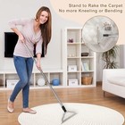 Long Handle Carpet Rake Pet Hair Remover Reusable Large Metal Lint Remover Brush