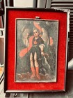 Antique Spanish Colonial Oil Painting St  Raphael Archangel 19th C Saint Retablo