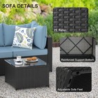 5 Pcs Patio Furniture Set All-weather Outdoor Wicker Sectional Conversation Sofa