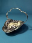 International Sterling Silver Floral Art Nouveau Handled Basket Bowl   925  B44a