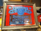 Vintage Budweiser Beer Wood Framed Wall Bar Man Cave Sign Mirror 12 X 10