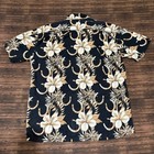 Roper Vintage Mens Western   Hawaiian Shirt In Size Large L Black Brown Floral