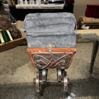 Small Doll Wicker Ratan Wood   Iron Stroller Buggy Baby Carriage Vintage