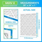 20x24x1 Pleated Air Filter Merv 8 For Home Ac Furnace   Hvac -6 Pack