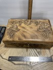 Vintage Antique Hand Carved Walnut Wood Storage Box