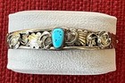 Navajo Turquoise   Sterling Silver Bracelet Signed  k 
