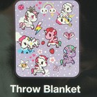 Tokidoki Unicorno Icons Purple Throw Blanket