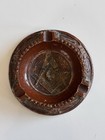 Vintage Freemason Masonic Carved Wood Cigar Ashtray Square   Compasses G 4 75   