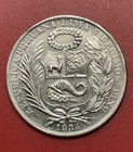 1934 Peru Silver Un Sol  Nice Au 