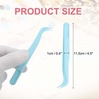 12 Pack Plastic Tweezers For Crafts  4 5  Bent Tweezers Bulk blue 