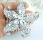 Wedding Bridal Rhinestone Crystal Starfish Hair Clip Side Comb 04824