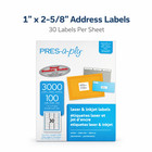 Address Labels 1x2-5 8 White Laser Printer 30 Per Sheet 5160 Compatible