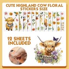 12 Sheet 78 Pcs Highland Cow Wall Decals Baby Wall Decals Highland Cow Sticke   
