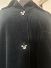 Vintage Disney Catalog Black Velvet Mickey Mouse Rhinestone Button Shirt Large
