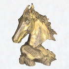 Antique Chinese Bronze Brass Ornate Horse Feng Shui Statue Success Wealth Signed