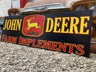Antique Vintage Old Style John Deere Farm Implements Tractor Sign Huge 