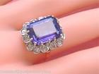 Antique Diamond 10ct Alexandrite-like Dichroic Sapphire Cocktail Ring 1930 Rare