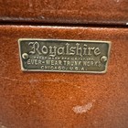 Vtg Royalshire Brown Leather Train Case Luggage Vanity Makeup Suitcase W  Insert
