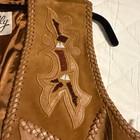 Vintage Scully Western Vest Size 36 Brown Fringed Southwestern Beadwork Indian