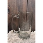 Vintage Heavy Glass Set Of 3 Beer Mugs Drinking Glasses With Starburst Base