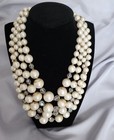 Lot Of 7 Vintage White Beaded Necklaces