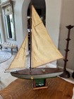 Rare-1940s Antique Wooden Pond Yacht Sailboat 39 In  X 30 In 