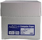 Continuous Computer Paper  14 7 8 X 11  1-part  92 Bright  20 Lb  1 2  Green Bar