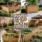 6ft Dog-ear Fence Picket Fir Wood Fence Boards For Privacy Fence Replacement