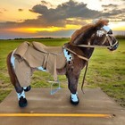 Qaba Children Cowboy Standing Plush Horse Soft Ride On Toy Cuddly Pony