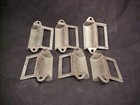 Vtg Cast  Bronze   Copper  Bin Handle Pull W  Label Holder Set Of 6