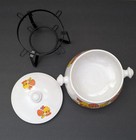 Vintage Royal Sealy Mushroom Retro Oven Proof  Crock fondue Pot - Never Used 