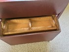 Antique Vintage Primitive Hand Made Wooden Sewing Tool Box Painted