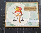 Water Colored Snowman With Chick Christmas Card Kit Made With Some Stampin Up
